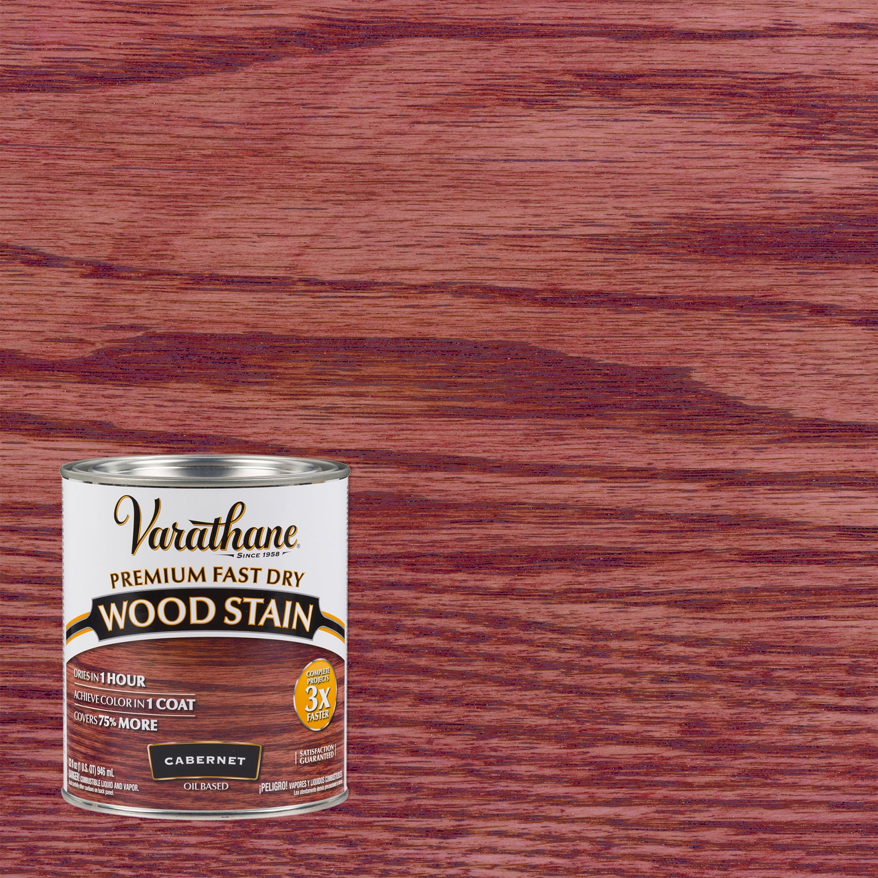2 Pack, Cabernet, Varathane Premium Fast Dry Wood Stain-262016, Quart