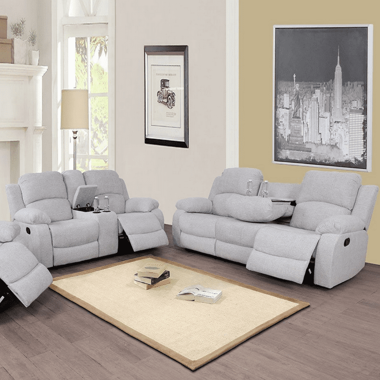 Caberryne 2 Pieces Wall Hugger Recliner Sofa Set for Living Room Furniture Set Microfiber Walmart