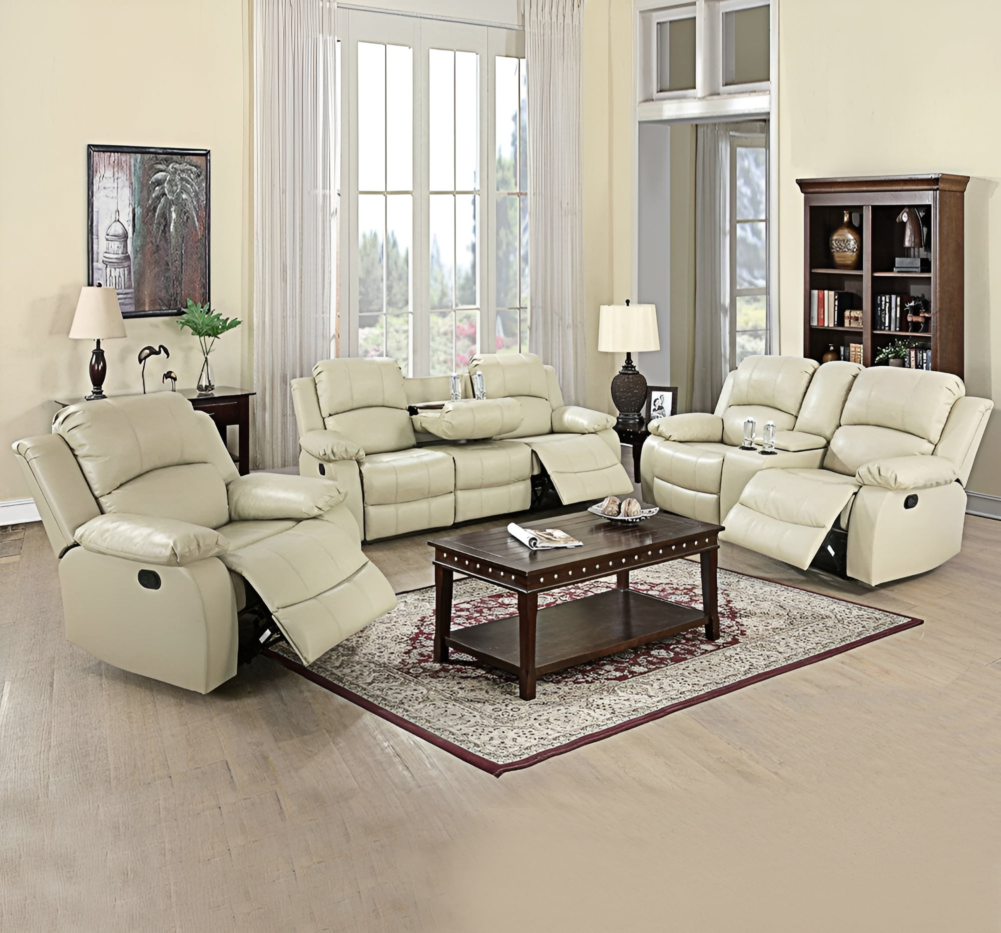 Wall hugging leather reclining sofa hotsell