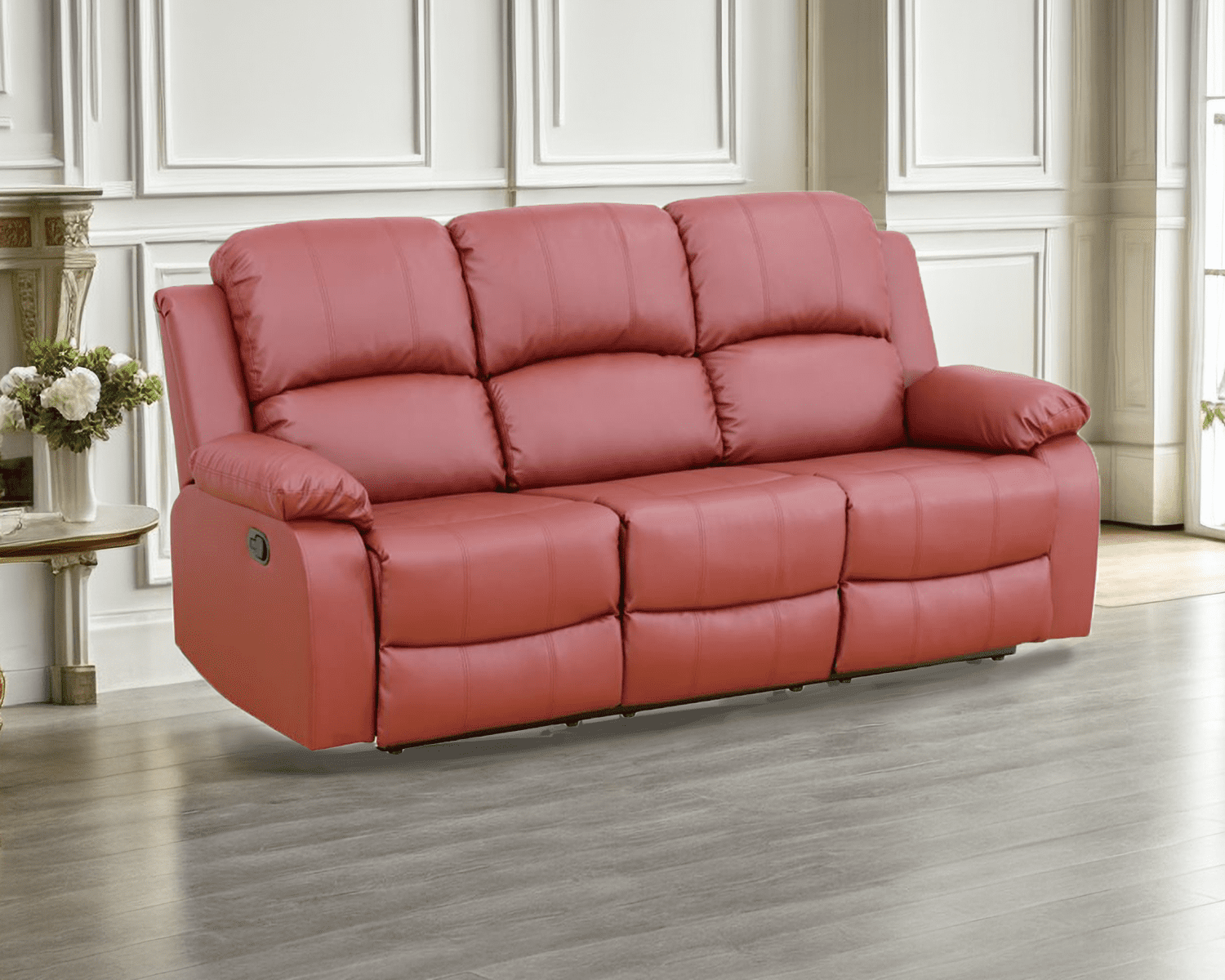 Caberryne Leather Recliner 3 Seats Sofa for Living Room Furniture Set Wall Hugger Reclining Sofa Walmart