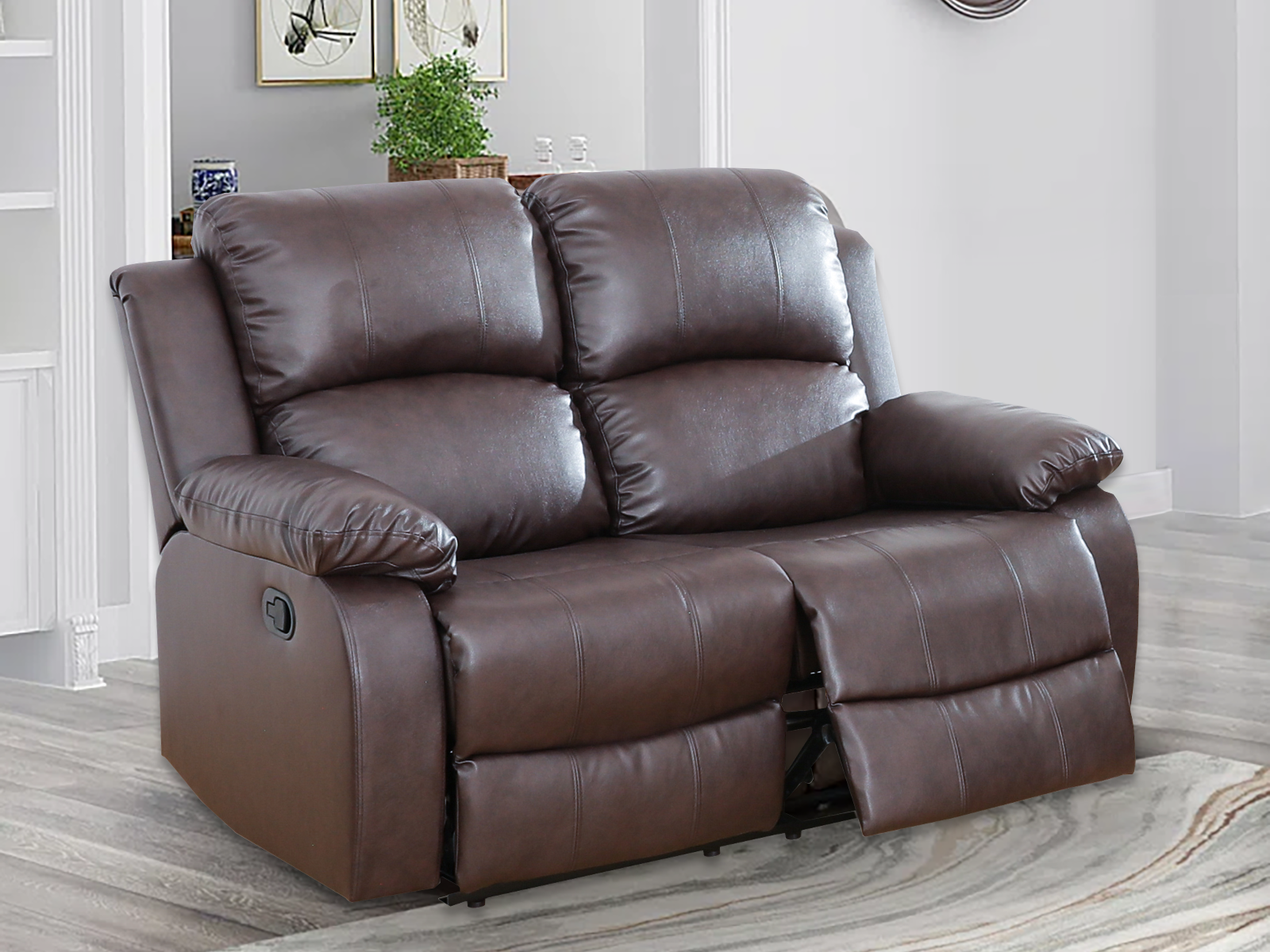 Caberryne Leather Recliner Loveseat Sofa Couch for Living Room
