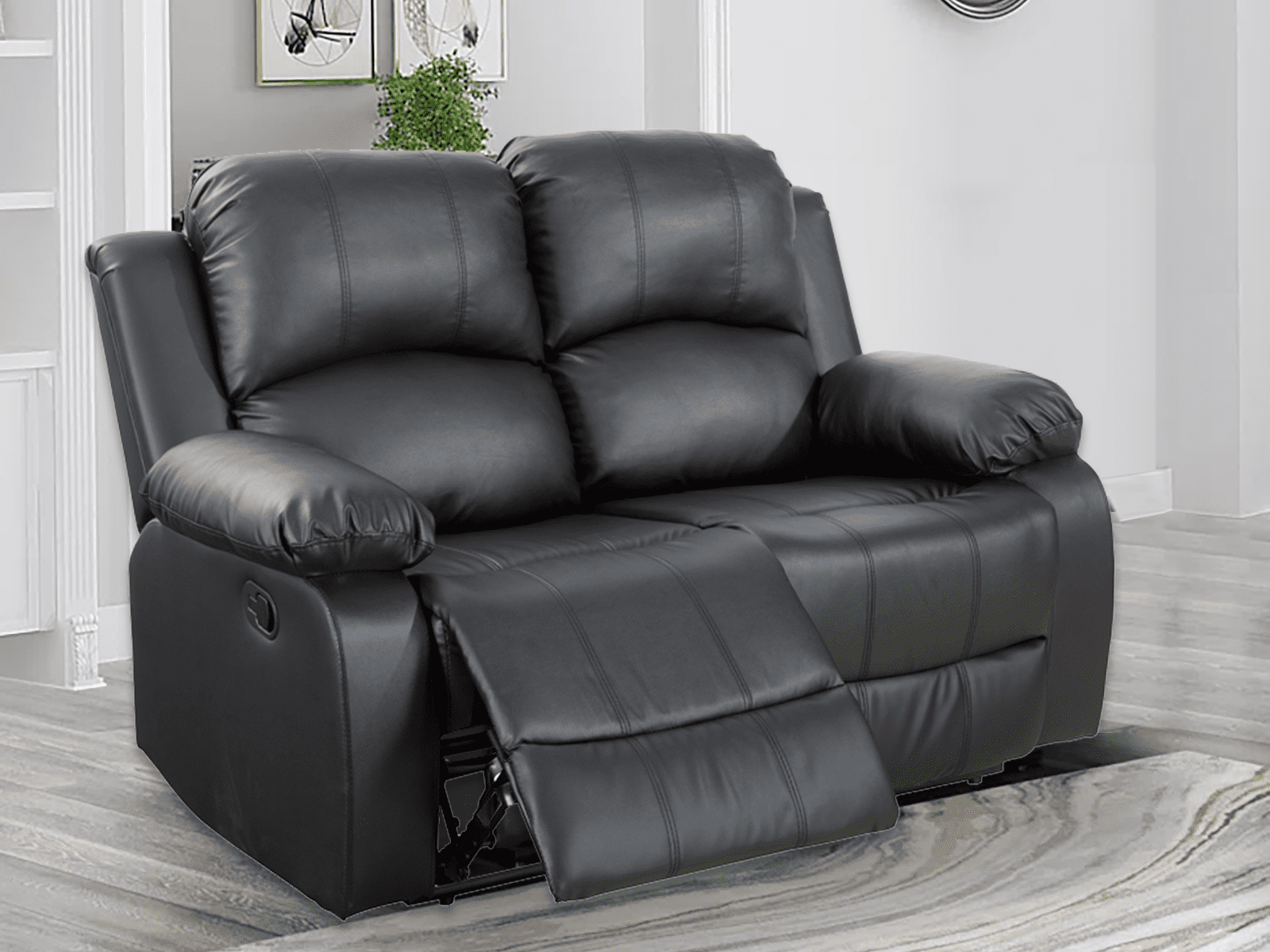 Caberryne Leather Recliner Loveseat for Living Room Furniture Set,Wall