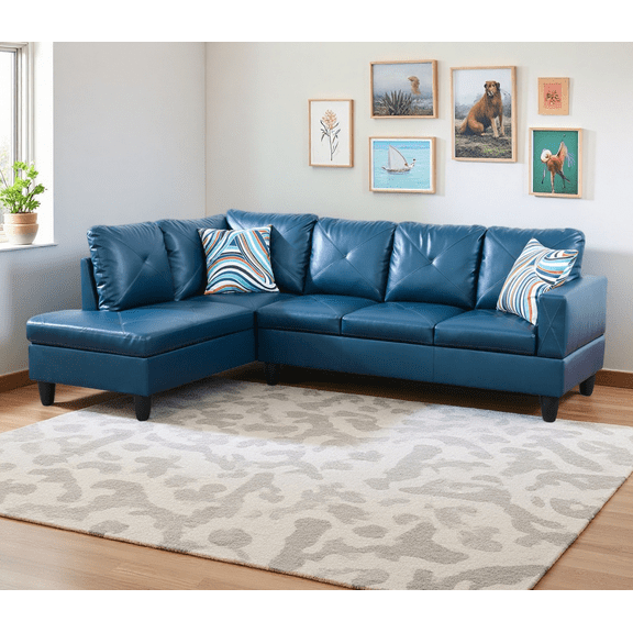 Caberryne Leather Sectional Sofa for Living Room Furniture Set,Ginger L-Shape Sofa Couch with Facing Left Chaise for Living Room/Office/Lounge/Apartment