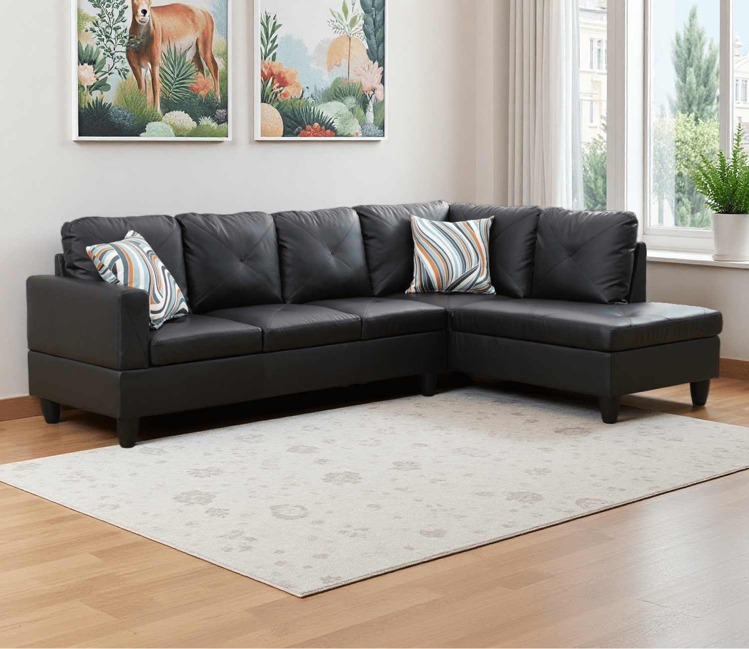 Caberryne Leather Sectional Sofa for Living Room Furniture Set
