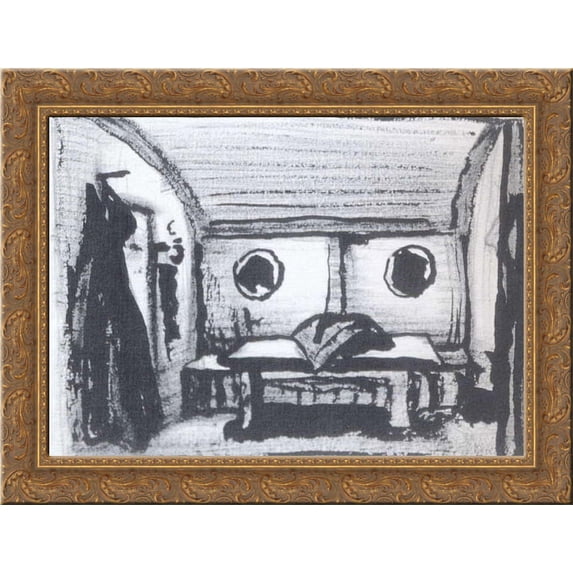 Cabin 24x20 Gold Ornate Wood Framed Canvas Art by Nicholas Roerich