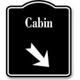 thumbnail image 1 of Cabin 45 Degree Down Right Arrow BLACK Aluminum Composite Sign, 8.5"x10", 1 of 9