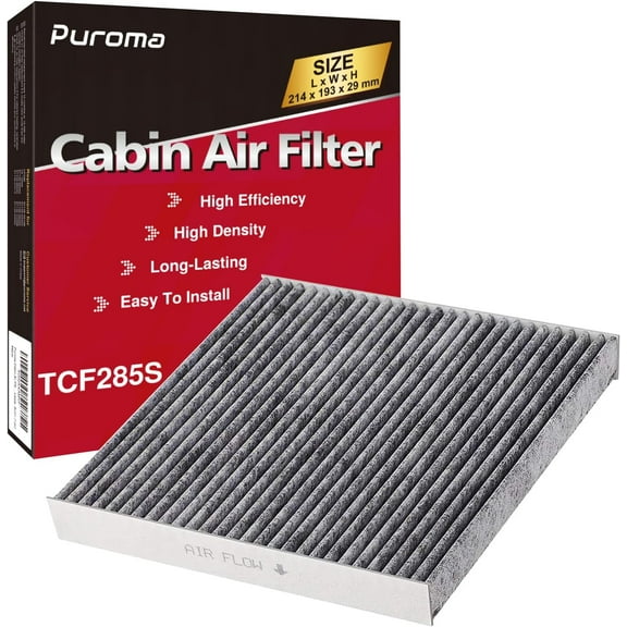 Cabin Air Filter with Activated Carbon, Compatible with CP285, CF10285, Toyota Camry, RAV4, Highlander, Corolla, Sienna, Tundra, Prius, 4Runner, Subaru Outback, Lexus, Scion, Land Rover, Jaguar