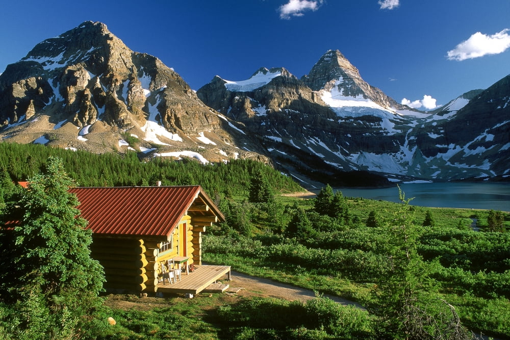 Cabin At Mt Assiniboine Lodge Mt Assiniboine Provincial Park British Columbia Canada Canvas Art - David Nunuk Design Pics (18 x 12)