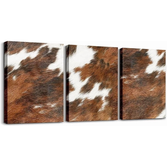 Cabin Bear Canvas Wall Art for Living Room Bedroom 12" x 16" 3 Piece Rustic Deer Picture Wall Decor Farmhouse Wolf Bathroom Wall Rust Art Wild Animal Brown Wall Painting