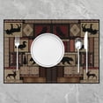 thumbnail image 1 of Cabin Bear Table Place Mats Wolf Printed Washable Fabric Decoration Table Mats Placemat for Children Farmhouse Duck Theme Placemats Bohemian Geometry Table Mats for Kitchen 18"x12" 4Pcs, 1 of 4