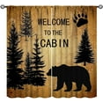 thumbnail image 1 of Cabin Blackout Curtains Rustic Farmhouse Forest Wild Animal Black Silhouette Vintage Nature Print Bedroom Living Room Kitchen Rod Pocket Decoration Window Drapes 2 Panels W21xL54in, 1 of 6