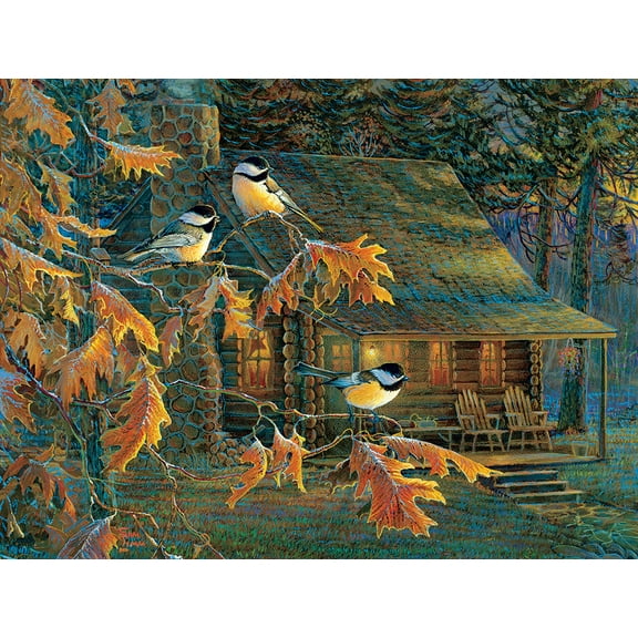 Cabin Chickadees 500 Piece Jigsaw Puzzle by SunsOut