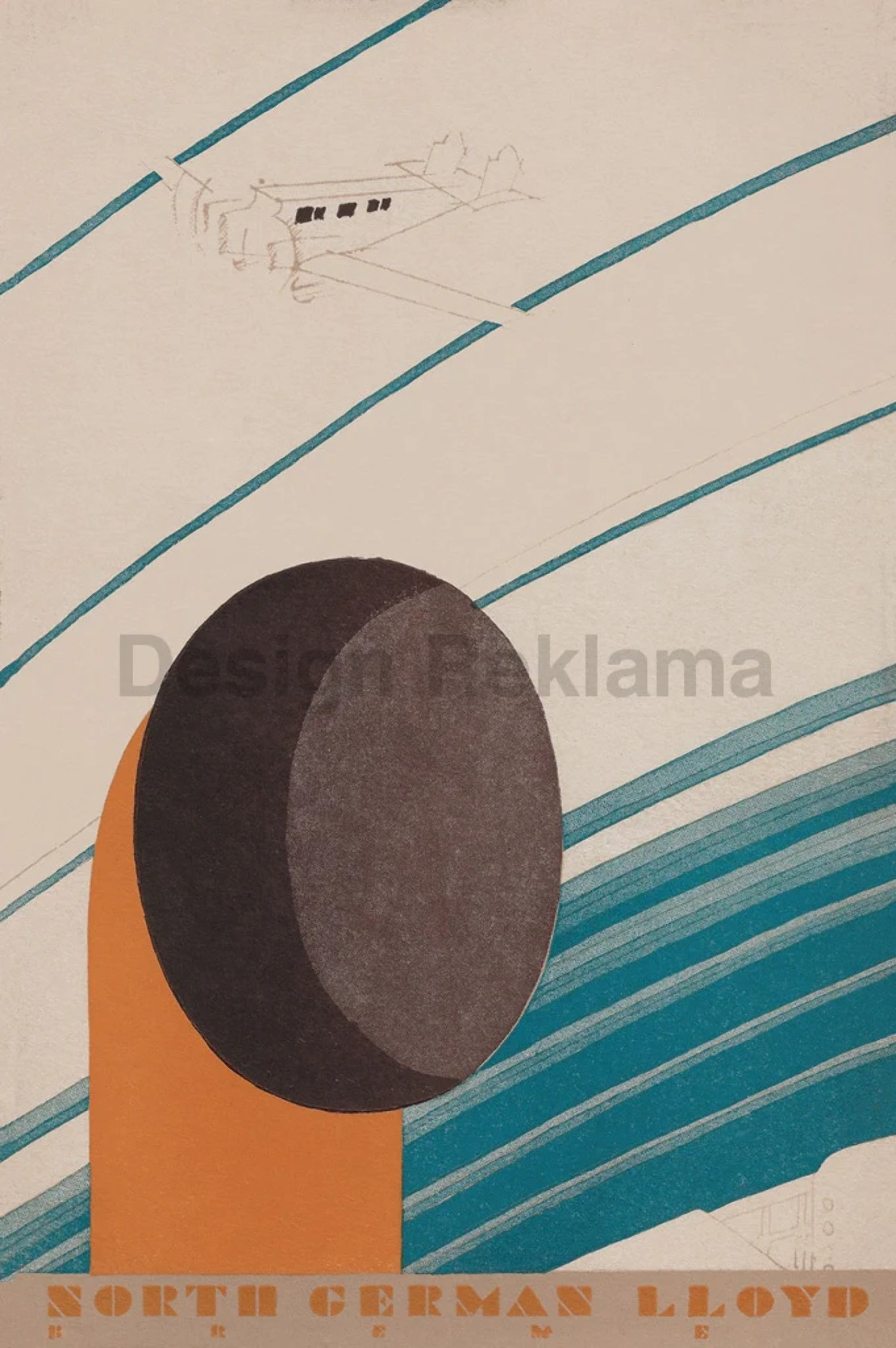 Cabin Class North German Lloyd, 1931. Framed Vintage Travel Poster