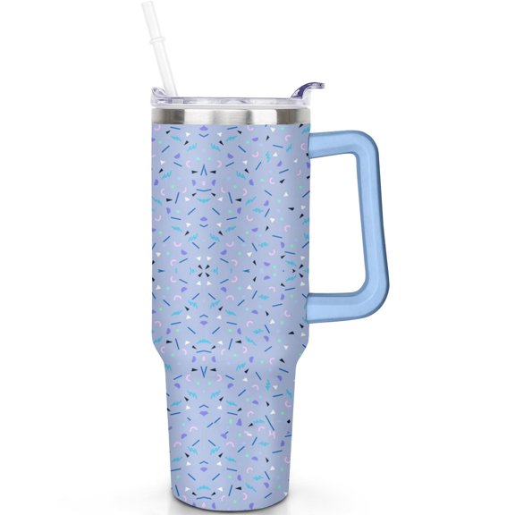 Cabin Crew Essential for Polka Dots Lovers 40oz Coffee Tumbler With Handle, Double Insulated Spill Proof Lid Travel Straw Travel Tumbler Must Have