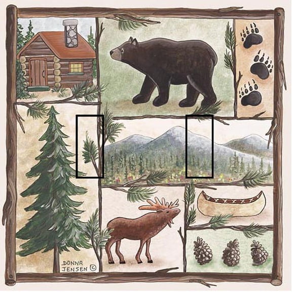 Cabin Fever DJ Double Toggle SwitchStix Peel and Stick Art Deco Switch Plate Cover Applique Washable Heat/Steam/Water-Resistant - 1 unit