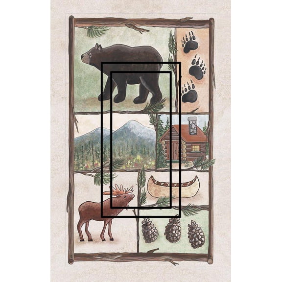 Cabin Fever DJ Single Rocker SwitchStix Peel and Stick Art Deco Switch Plate Cover Applique Washable Heat/Steam/Water-Resistant - 1 unit