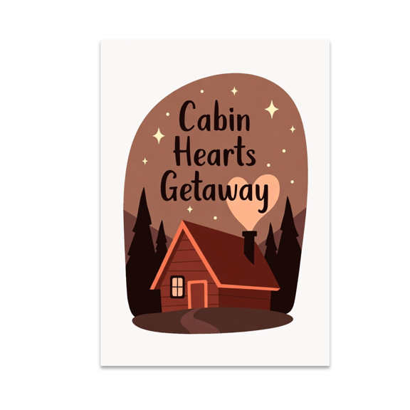 Cabin Hearts Getaway Wall Art - Couples Decor - 13x19 Poster Print