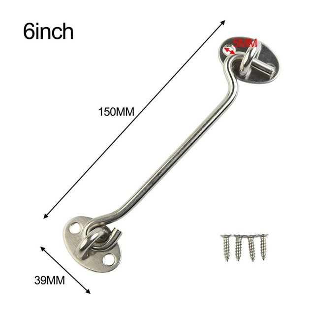 Cabin Hook And Eye Latch Lock Shed Gate Door Stainless Steel Catch