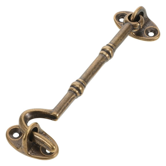 Brown Cabin Door Hook Latch Kit with Hook and Eye Gate Lock Replacement Hardware for Secure Closure