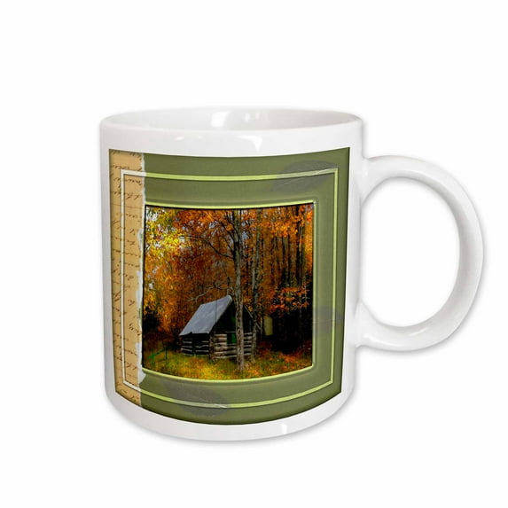 3drose, Cabin in Autumn, 11oz Mug