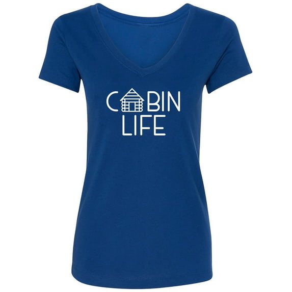 Cabin Life Womens V-Neck T-Shirt