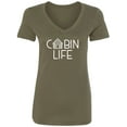 thumbnail image 1 of Cabin Life Womens V-Neck T-Shirt, 1 of 2