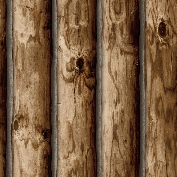 Cabin Logs Peel and Stick Wallpaper