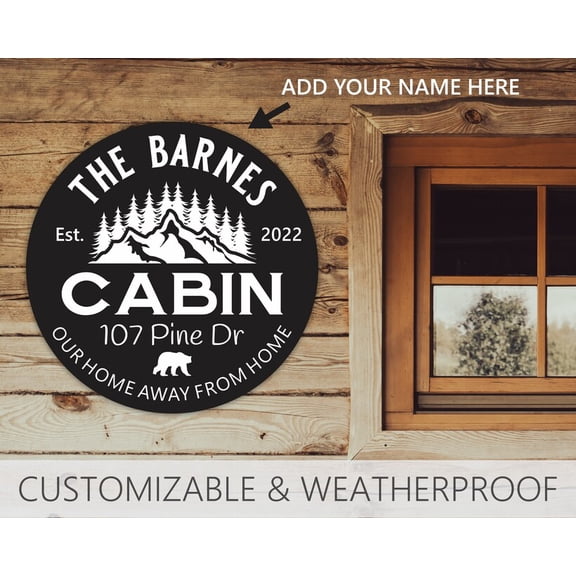 Cabin Metal Sign Camp Sign Custom Metal Cabin Sign Outdoor Cabin Sign Outdoor Cabin Sign Metal Cabin Sign Rustic Porch SignSize: 12 x 12 inch