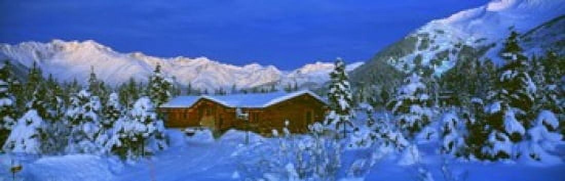 Cabin Mount Alyeska Alaska USA Canvas Art - Panoramic Images (18 x 6)