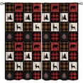 thumbnail image 1 of Cabin Retro Curtains Rustic Lodge Window Treatments, Bear Deer Moose Wild Animals Curtains for Living Room, Plaid Check Adventure Farmhouse Drapes 2 Panel Sets,52x84 Inch, 1 of 6