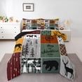 thumbnail image 1 of Cabin Retro Rustic Lodge Comforter Set, Bear Deer Country Bedding Full, Hunting Wild Animal Quilt Plaid Check Adventure Themed Bedding Comforter Sets Teens Adult Men Bedroom Decor, 1 of 7