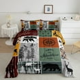 thumbnail image 1 of Cabin Retro Rustic Lodge Comforter Set, Bear Deer Country Bedding Queen, Hunting Wild Animal Quilt Plaid Check Adventure Themed Bedding Comforter Sets Teens Adult Men Bedroom Decor, 1 of 5