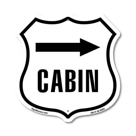Cabin Right (2 Pack) 12 inch X 12 inch Shield-Shaped Rust-Free Aluminum Metal Signs Weather Resistant Made in the USA