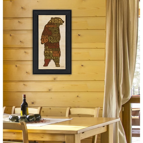 Cabin Rules By Lauren Rader Printed Framed Wall Art Wood Multi-Color