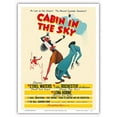 thumbnail image 1 of Cabin In The Sky - Ethel Waters Eddie “Rochester” Anderson and Lena Horne - Musical - Vintage Film Movie Poster by Albert Hirschfeld c.1943 - Master Art Print (Unframed) 9in x 12in, 1 of 4
