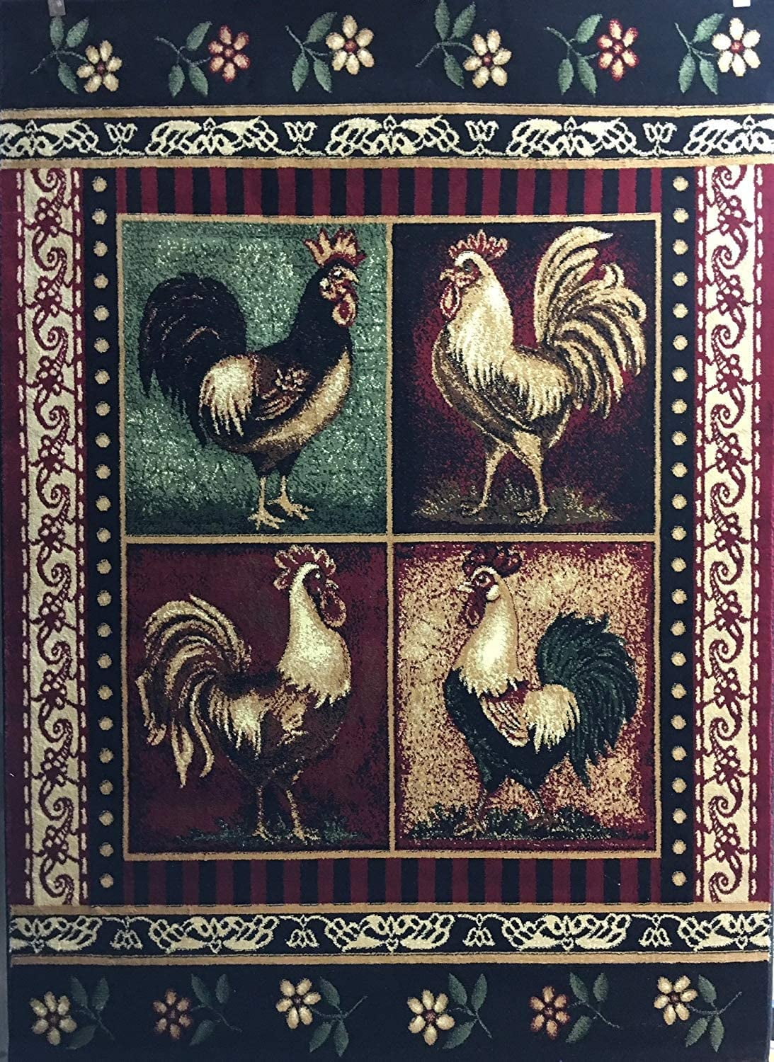 Cabin Style Area Rug Rustic Western Country Bear Elk Deer Bear Wildlife