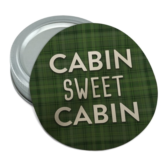 Cabin Sweet Cabin Green Plaid Round Rubber Non-Slip Jar Gripper Lid Opener