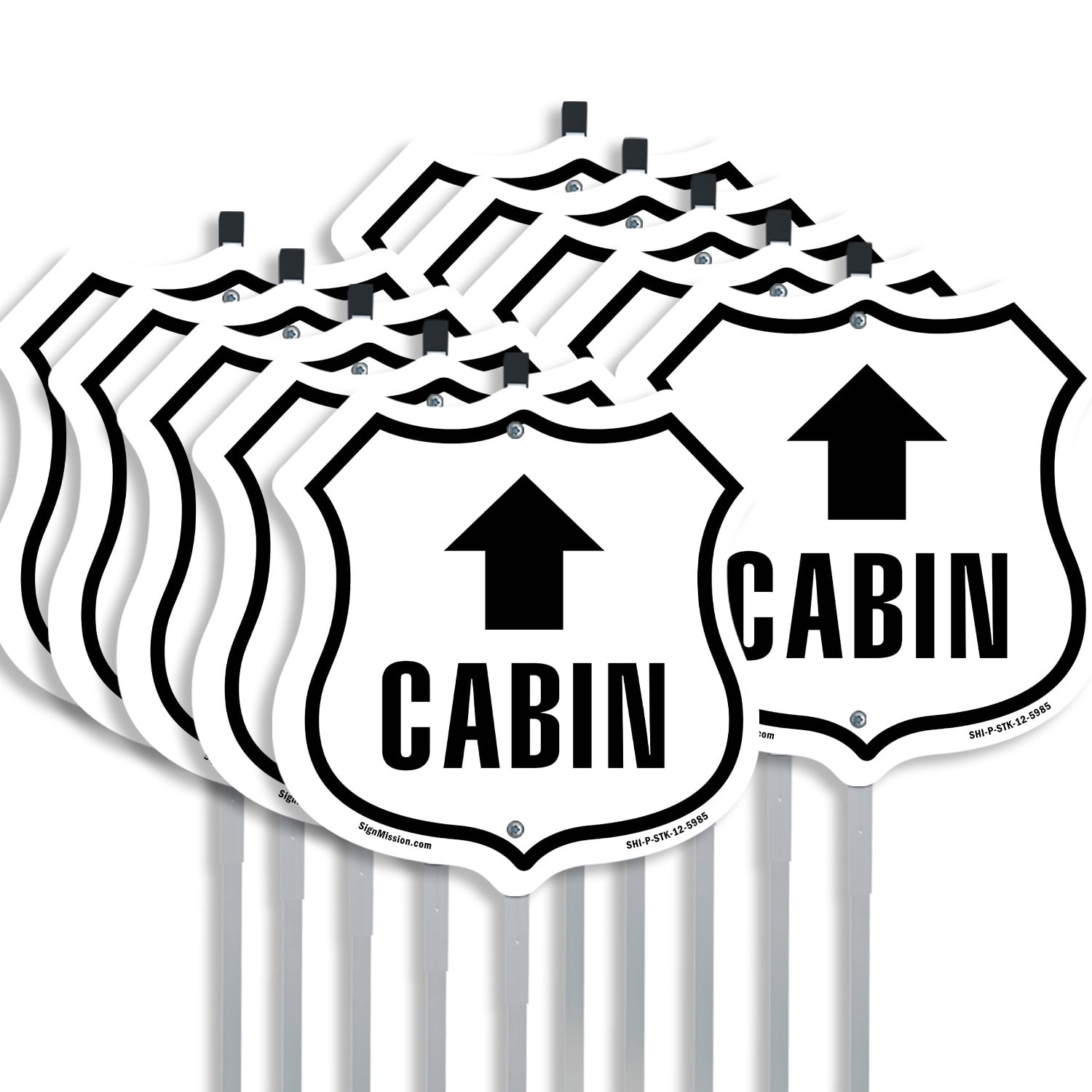 Cabin Up (10 Pack) 12 inch X 12 inch Shield Shaped Rust-Free Aluminum ...