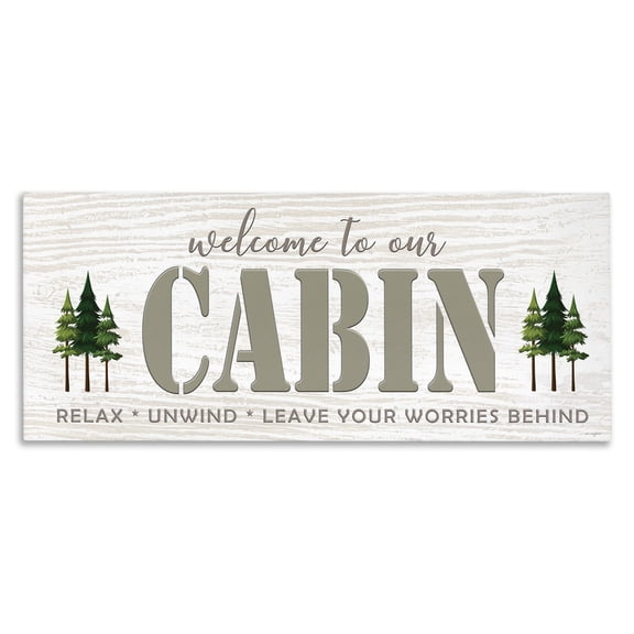 Stupell Industries Cabin Welcome Nature Escape Canvas Wall Art, design by Seven Trees Design