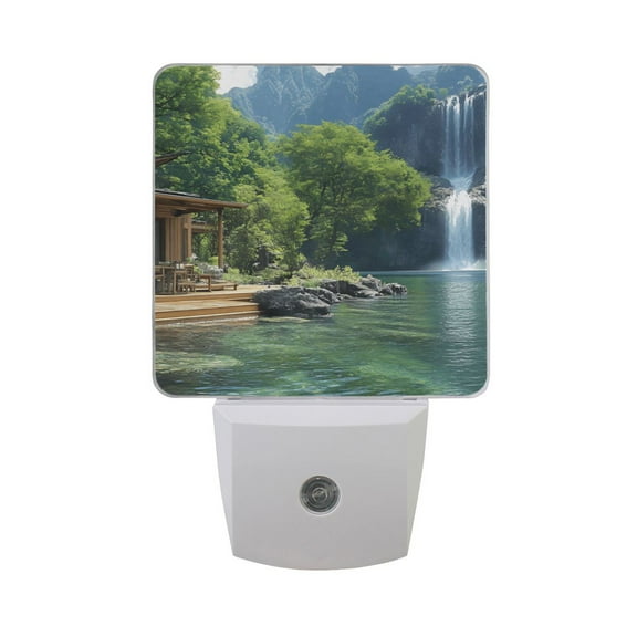 Cabin by Lake Night Light 2 Pack LED Nightlight Plug into Wall Dusk to Dawn Sensor Soft White