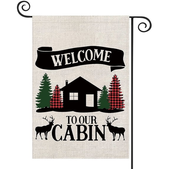 Cabin decor gift cabin house gift lake house decor sign new cabin gift cabin housewarming gift vacation home gift cabin house garden banner flag mountain cabin sign