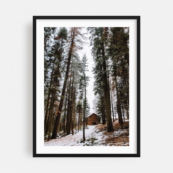 Cabin in the Woods - California Photography Black Framed Wall Art Print 30 x 40 inches