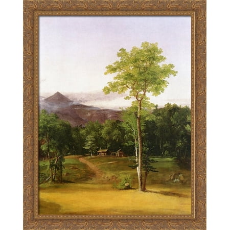 Cabin in the Woods, North Conway, New Hampshire 28x36 Large Gold Ornate Wood Framed Canvas Art by Thomas Cole