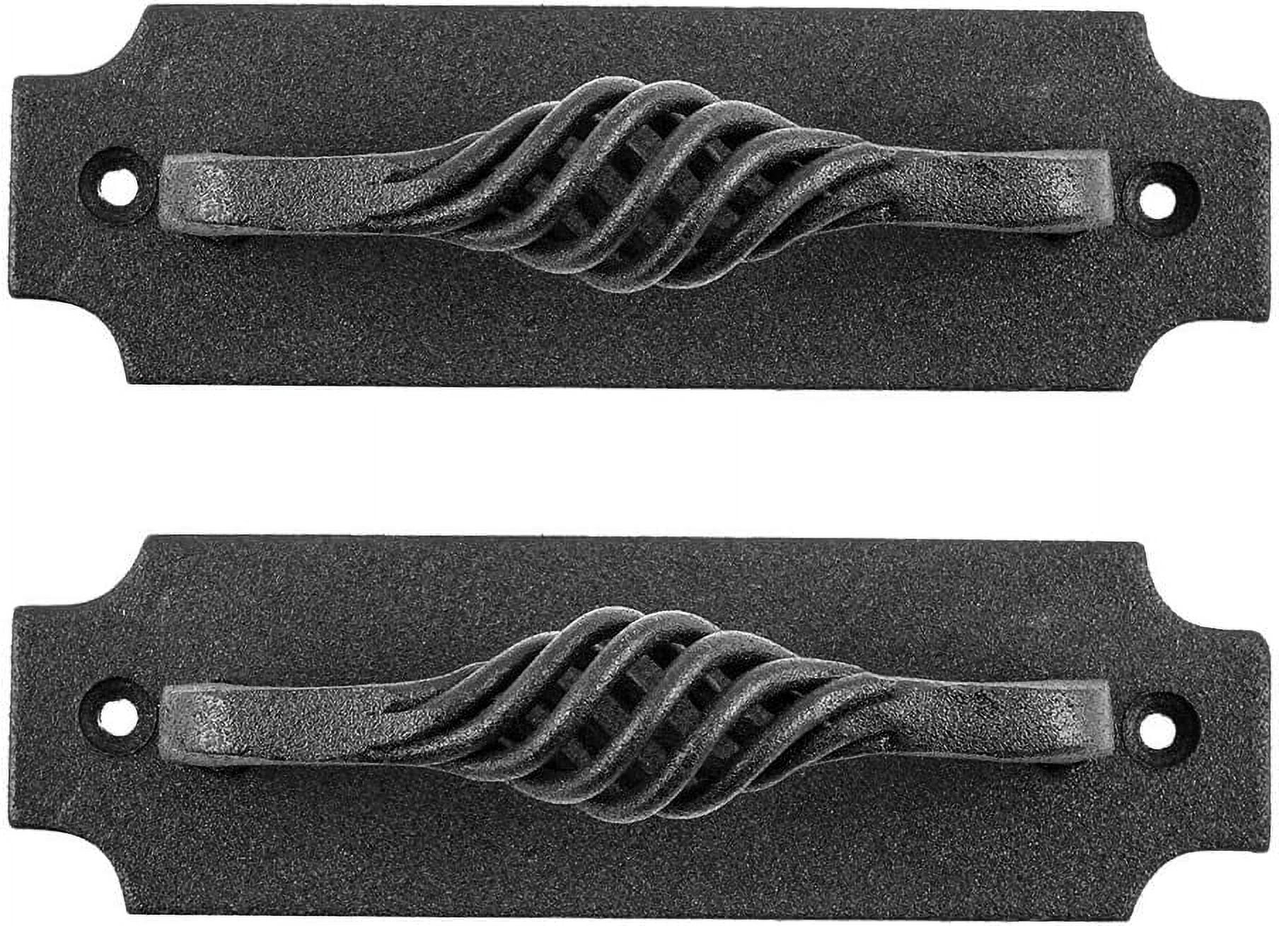 5.24 In. Black Wrought Iron Pull Handle Antique Colonial