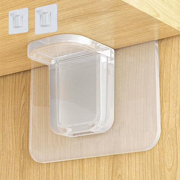 Cabinet Bracket Shelf Support, Clear Pvc No-drill Adhesive Laminate Corner Fixing Bracket for Invisible Wall Mounting and Hassle-free Installation, Topliu