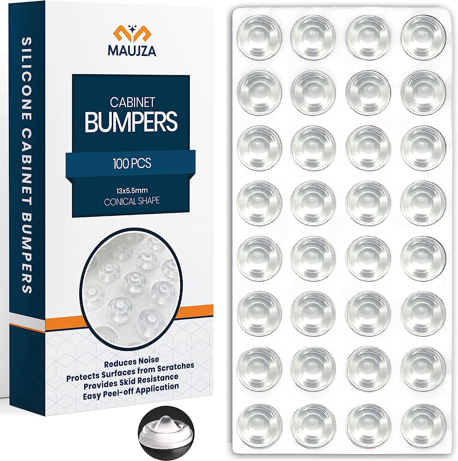 Bumpers Clear Pack of 100 Sound Dampening & Surface