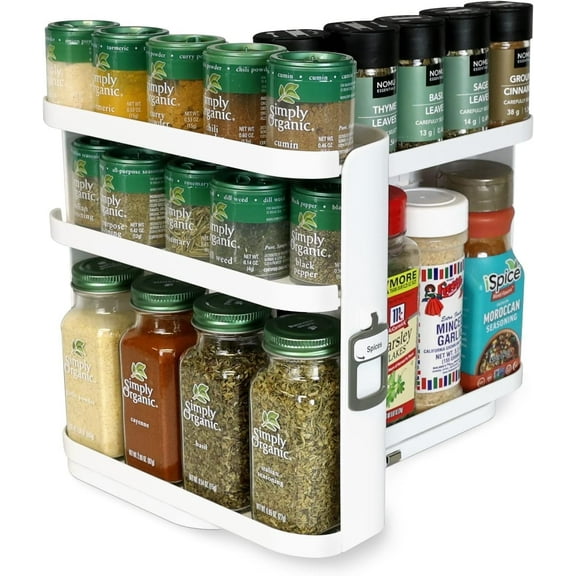Cabinet Caddy SNAP! Spice Rack Organizer for Kitchen Cabinet, Medicine Cabinet, Adjustable Shelves