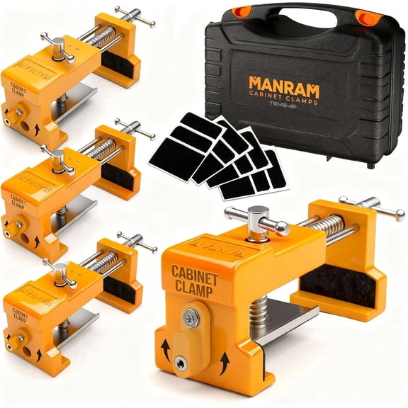 Cabinet Clamps 4 Pack with Protective Case - Claw Clamps for Cabinets, Cabinet Face Frame Clamps