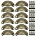 thumbnail image 1 of Cabinet Cup Pulls Bronze, 3 inch (82mm) Antique Kitchen Cabinet Handles, 12 Pack Furniture Door Hardware Knobs with Screws for Chest of Drawers Cupboard Dresser Wardrobe, 1 of 6