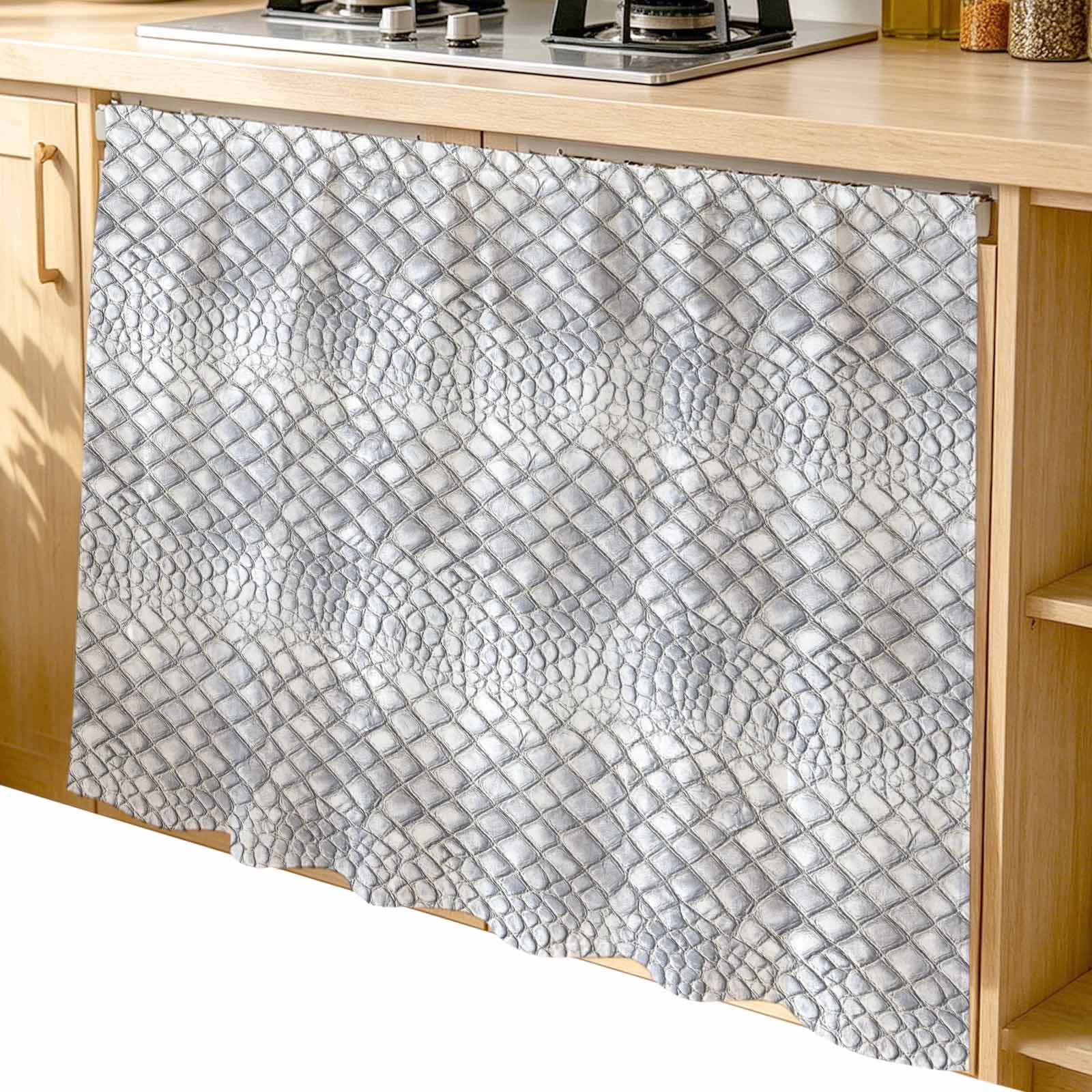 Cabinet Curtain 35''W x 35''L, Animal Leather Under Sink Curtain Drapes ...